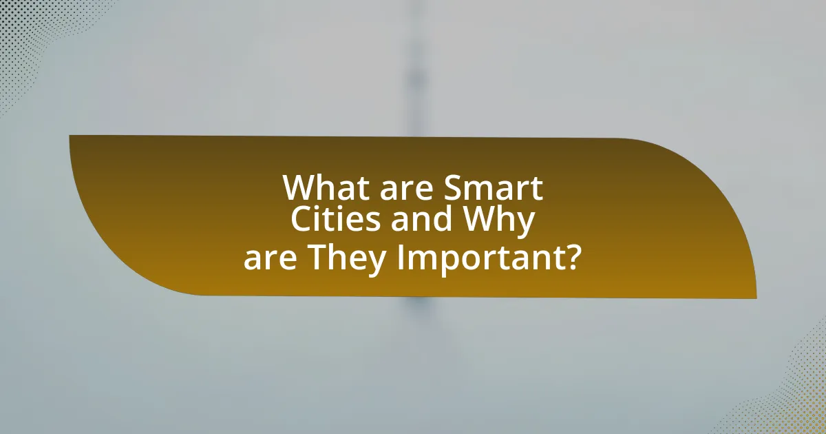What are Smart Cities and Why are They Important?